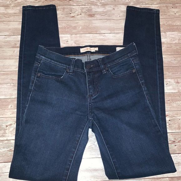 Tory Burch Dark Wash Denim Leggings Jeans In Rinse Size 24 - Picture 4 of 8